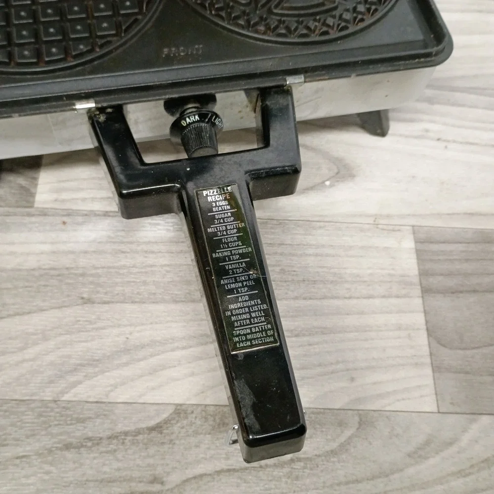 VINTAGE Rival Teflon II CHROME‎ 95/2 Pizzelle Cookie Waffle Maker-Tested Works